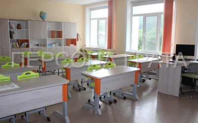 Школьная парта одноместная Де Гласси Н (рост 5-7)  ЛДСП Дуб Сантана/ Металл Серый+Оранжевый