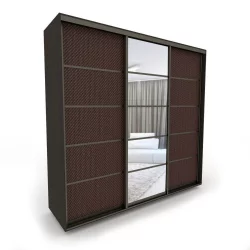 Черный шкаф-купе Акцент-Квадро КВ 1500х600 Венге/Бронза