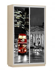 Шкаф-купе двухдверный Экспресс Хит Лондон/Ясень шимо светлый