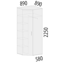 Шкаф угловой (лев/прав) Тиффани 93.08