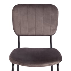 Стул CAROL (mod. UC06) металл, вельвет, 45 х 56 х 82 см, Light grey (светло-серый) HLR24 / черный