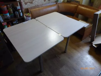 Стол поворотно-раскладной 1,2 Ника, СТЕКЛО, опоры D50 круглые ХРОМ, Беленый дуб/R041