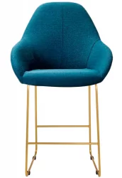 Стул полубарный Кент (ПБ) БлюАрт/Линк Золото / Kent