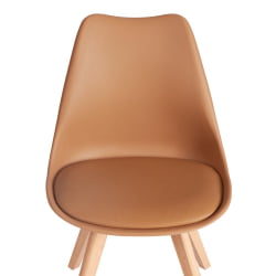 Стул со спинкой TULIP (mod. 73-1) дерево/пластик/экокожа, 47,5x55x80 см, Бежевый (Latte)