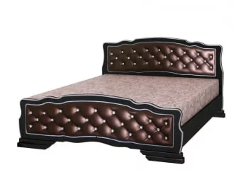 Кровать из массива Карина-10 200х140 Орех темный Бриллиант
