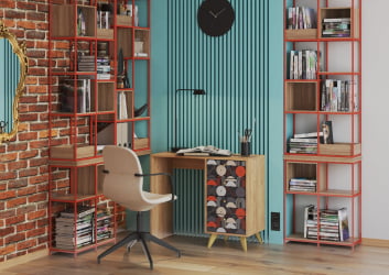 Письменный стол с ящиками Фьюжн СП-006 дуб крафт золотой/TROPICAL