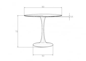 Стол обеденный MIA (черная столешница, черное основание)