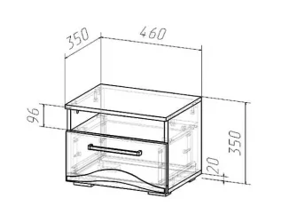 Тумба прикроватная Верона 01 Ясень шимо