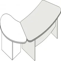 Конференц-приставка Л.ПС-15 правая Орех