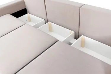 Серый диван из велюра Бостон 2400 Стандарт Бежево-темно-серый