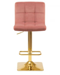 Стул барный ДОБРИН ГОЛДИЕ (пудрово-розовый велюр (МДЖ9-32)) 2 шт / DOBRIN GOLDIE (MJ9-32))