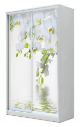 Шкаф-купе белый Хит-23-12-77 Орхидея Белая шагрень