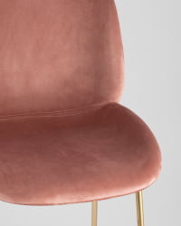 Стул барный Beetle Lite PU со спинкой Пудровый