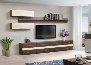 Набор мебели для гостиной Грация 9.1 МДФ матовый Венге/Дуб выбеленный