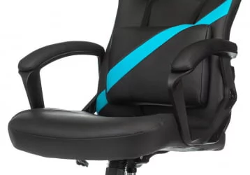 Геймерское кресло Бюрократ ZOMBIE DRIVER Черный-голубой