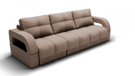 Диван Рич-2 (ЗР) Цвет фасада: Светло коричневый; Тип: Левый/правый; Материал фасада: Металл/Велюр