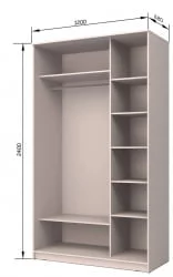 Шкаф-купе Хит-24-12-77 Париж Ясень шимо светлый