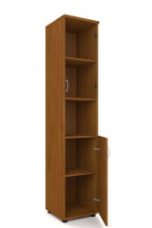 Шкаф для документов узкий с прозрачными стеклами Р.П-4СБ Крафт золотой