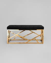 Банкетка АРТ ДЕКО велюр Черный