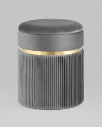 Пуф Миранда с ящиком велюр Серый