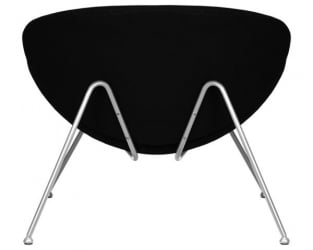 Кресло дизайнерское ДОБРИН ЕМИЛЙ (черный ткань АФ9, хромированная сталь) 2 шт / DOBRIN EMILY AF9,