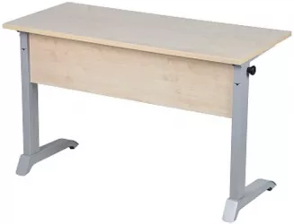 Парта двухместная с прямыми углами (рост №6) Ясень Шимо светлый/Металл Серый