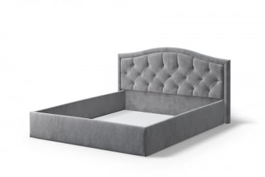 Кровать Стелла, 1600*2000 мм, велюр NEO 025, серый