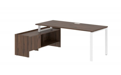 Стол с тумбой EDIS EUCT 19814 Дуб Денвер темный Белый