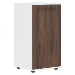 Шкаф колонка с глухой малой дверью ЕДИС ЕЛCС 42.1 Дуб Денвер темный Мокко Белый / EDIS ELCS