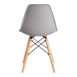 Стул со спинкой CINDY (EAMES) (mod. 1801) дерево бук/металл/сиденье пластик, 45x51x82 см, Light grey (светло-серый)