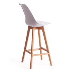 Стул барный TULIP BAR (mod. C1014H) / 1 шт. в упаковке пластик/дерево, 57 х 48 х 104 см, белый 018 /натуральный