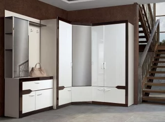 Комплект мебели для прихожей Ронда №1 Венге Белый глянец