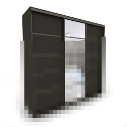 Шкаф-купе 3 двери с зеркалом Акцент-Квадро Д 1800х600 Венге/Бронза