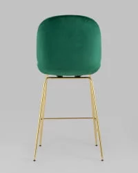 Стул полубарный Беетле со спинкой голд Изумрудный / Beetle gold