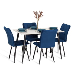 Стул обеденный Бари ЛТ, велюр, Блуе (синий), 41х55х89 см / Bari LT, Blue