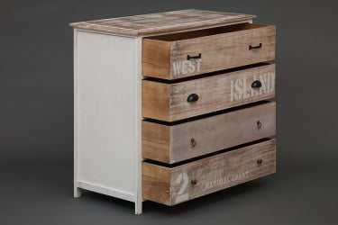 Комод с 4 ящиками Secret De Maison ISLAND ( mod. HX16-008NS ) Слоновая кость/коричневый