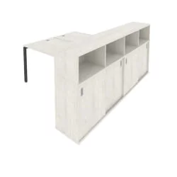 Рабочая станция с опорным шкафом-купе Метал Сйстем Б.РС-СШК-4.3 Наварра/Антрацит / Metal System