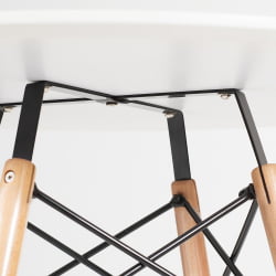 Дизайнерский стол CINDY NEXT (mod. 70-80 MDF) металл/мдф/бук, D80х75см, белый/натуральный