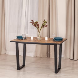 Стол COSTA ЛДСП/HPL/металл, 120 х 80 х 75 см, Дуб мореный/черный