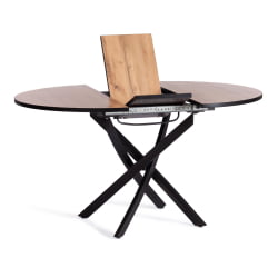 Стол MANZANA ЛДСП/HPL/металл, 100 х 100+30 х 75 см, Дуб Вотан/черный