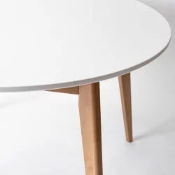 Стол обеденный Орион 100кс100 Морилка Орех Эмаль белая / 100x100