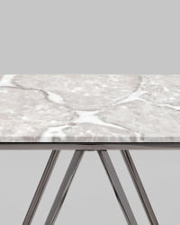 Консоль Авалон 122*41 серый мрамор сталь Темный хром