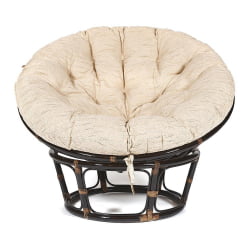 Кресло PAPASAN 23/01 W /с подушкой/ диаметр подушки 129 см, 115х101х104 см, Antique brown (античный черно-коричневый), ткань Старт