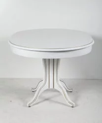 Стол из массива дерева Орион-5 (d1000) тон 1 с золотой патиной