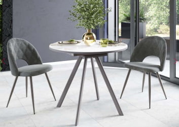 Обеденный стол Орфей 51 (01) Мрамор белый-Серый