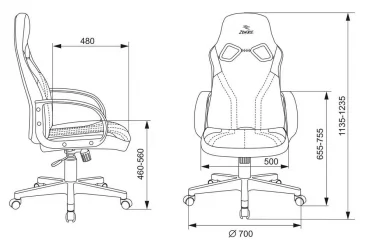 Геймерское кресло Бюрократ ЗОМБИЕ РУННЕР Черный-красный / ZOMBIE RUNNER