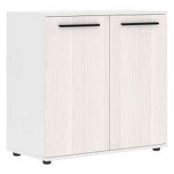 Шкаф с глухими малыми дверьми ЕДИС ЕЛCС 85.1 Ясень Траун Черный Белый / EDIS ELCS