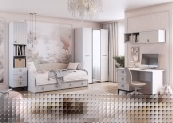 Одноярусная детская кровать Шарлиз, белый снег