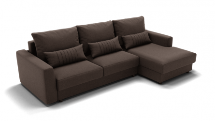 Диван Мэдисон угол левый/правый (ЗР) Цвет фасада: Коричневый; Тип: Левый/правый; Материал фасада: Металл/Велюр