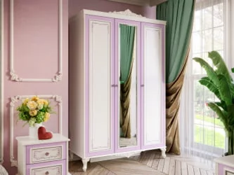 Комплект мебели для детской Маркиза №8 Алебастр Сиреневый